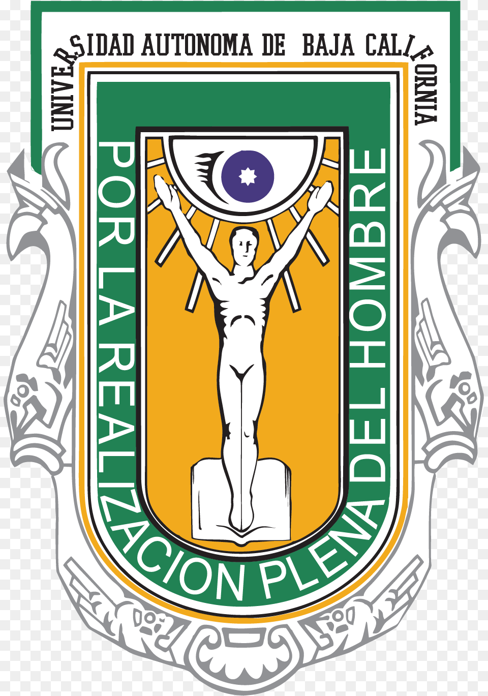 Uabc Logo Autonomous University Of Baja California, Person, Symbol, Emblem, Face Free Png