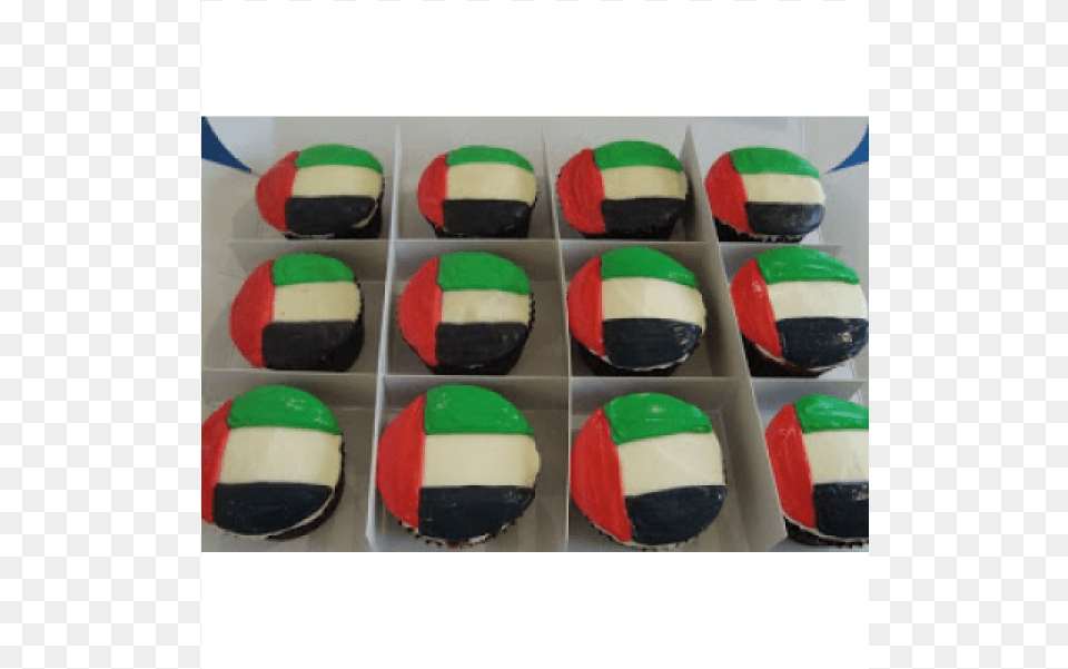Uae Flag Design Cup Cake In Sharjah Abu Dhabi, Cream, Dessert, Food, Icing Free Png Download
