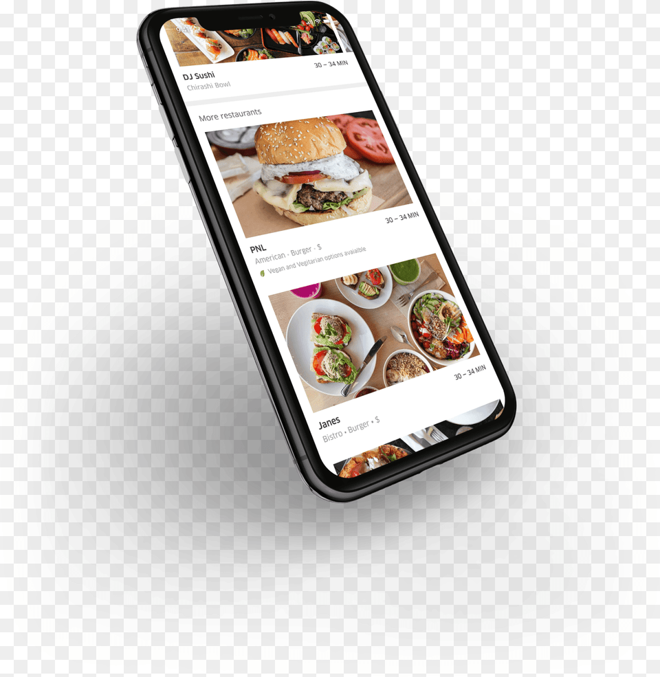 Uber Eats Case Study Iphone, Burger, Electronics, Food, Mobile Phone Free Png Download