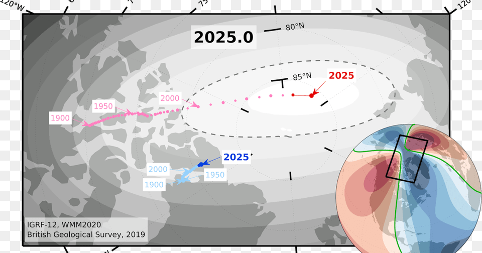 Ubicacion Polo Norte Magnetico 2019, Chart, Plot, Nature, Outdoors Free Png