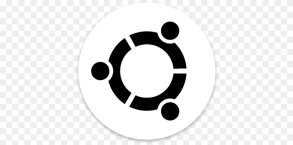 Ubuntu Circle White Black Sticker Ubuntu Logo, Machine, Spoke, Stencil, Wheel Free Transparent Png