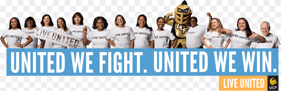 Ucf United We Fight Banner University Of Central Florida, Clothing, T-shirt, Person, People Png Image