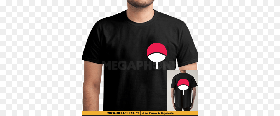 Uchiha Clan Symbol Shirt Megaphone Loja Vesturio T Shirts Shirt, Clothing, T-shirt, Adult, Male Png Image