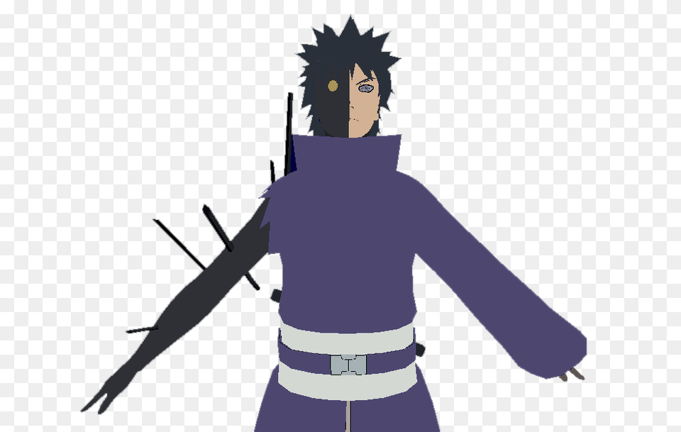 Uchiha Obito Half Black Zetsu, Person, Anime, Face, Head Png Image