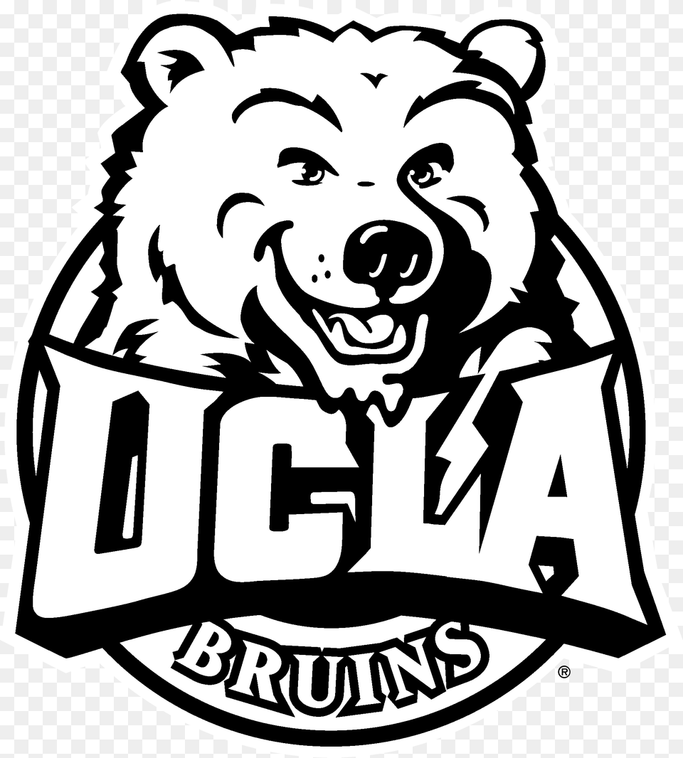 Ucla Black And White, Sticker, Logo, Person, Stencil Free Transparent Png