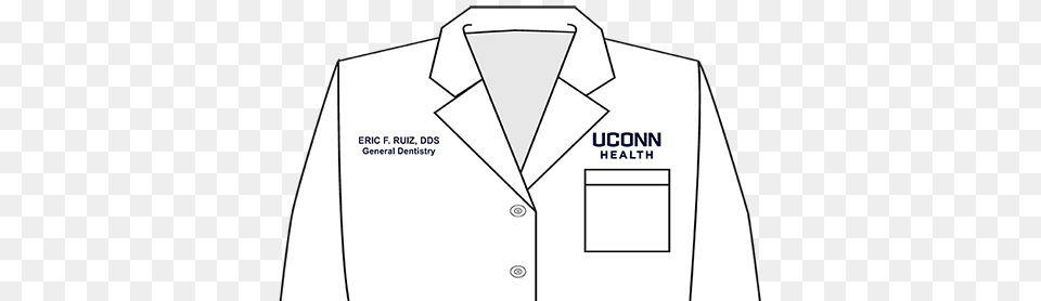 Uconn Health Laboratory Coat Example Dentist White Coat Name, Clothing, Jacket, Lab Coat, Shirt Free Transparent Png