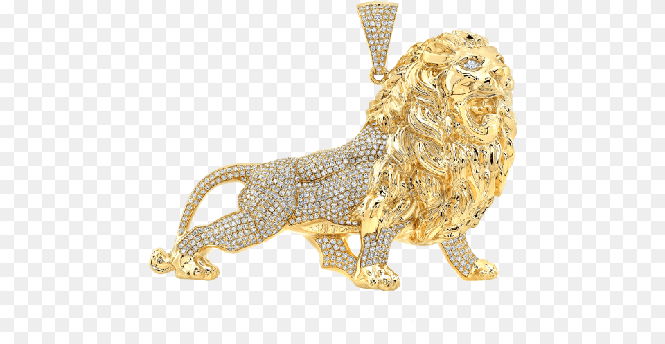 Ude Lion Necklace Gold Diamond Lion Pendant, Accessories, Jewelry, Smoke Pipe Free Png