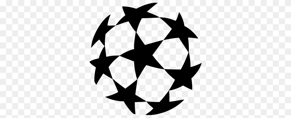 Uefa Champions League Ball Logo, Symbol, Recycling Symbol, Animal, Fish Png Image
