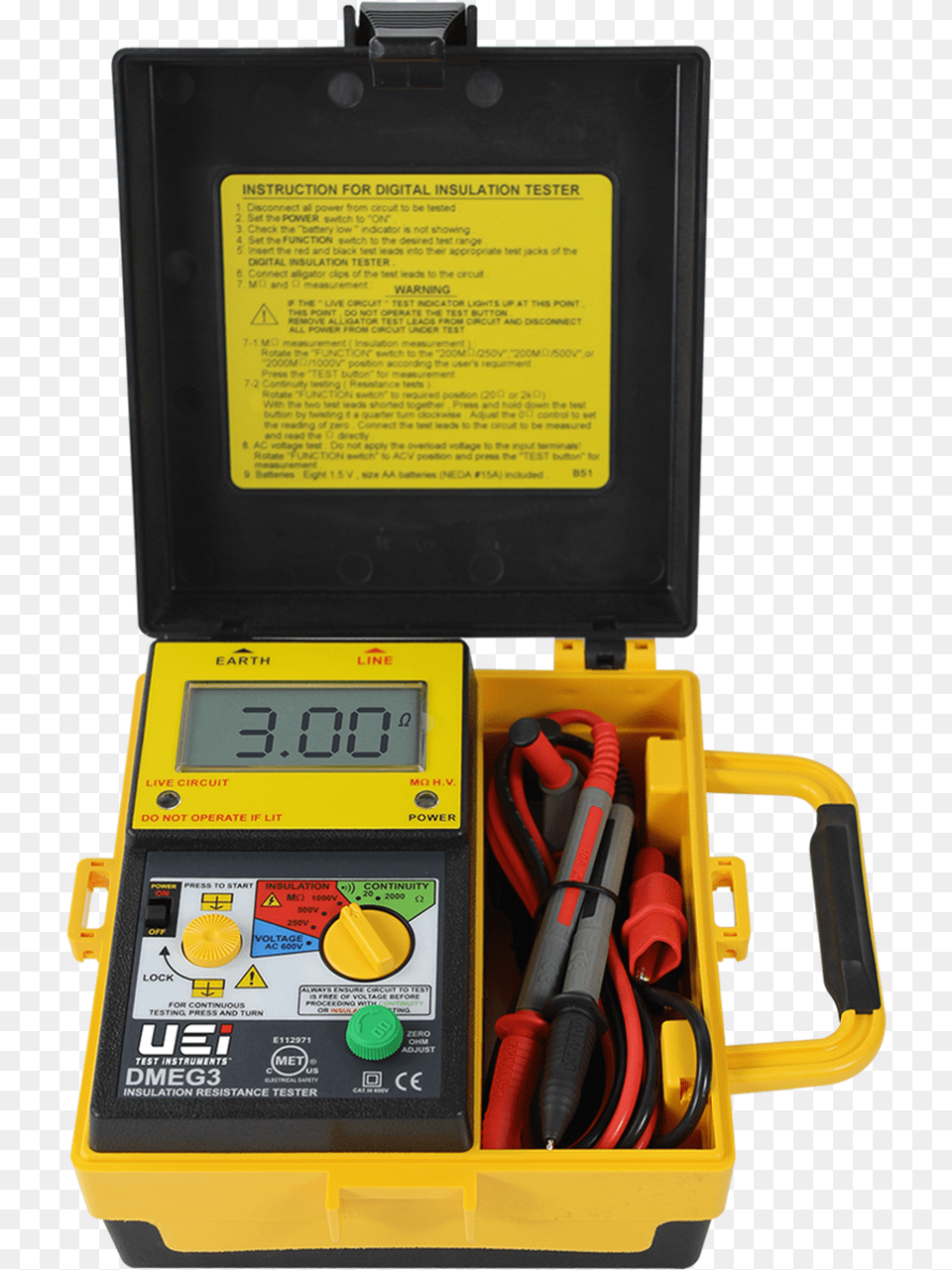 Uei Dmeg3 Digital Insulation Resistance Tester Electronics, Computer Hardware, Hardware, Monitor, Screen Png Image