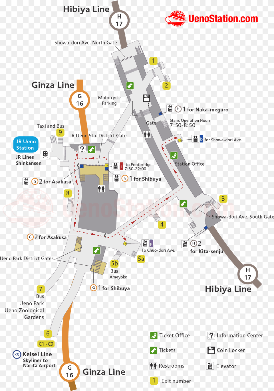 Ueno Subway Station Map Ueno Station Map, Chart, Diagram, Plan, Plot Free Png