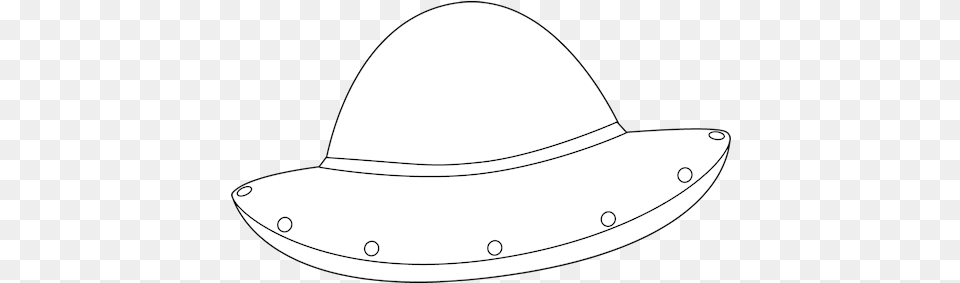 Ufo Clipart Background Black And White Clip Art Ufo, Clothing, Hat, Sun Hat, Cowboy Hat Png