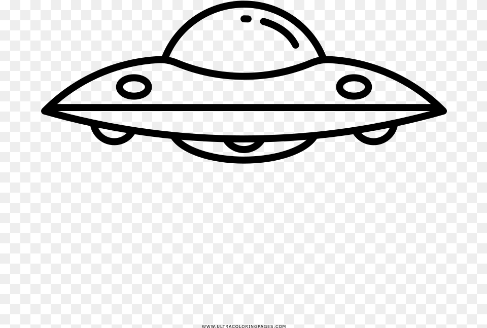 Ufo Coloring, Gray Free Png Download