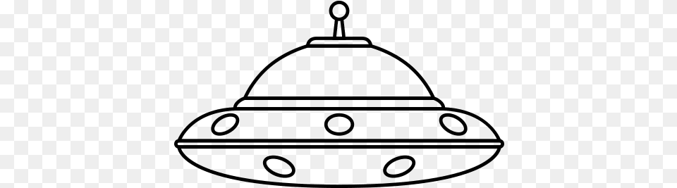 Ufo Coloring Page, Gray Free Png