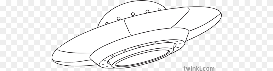 Ufo Flying Saucer Alien Space Pe Secondary Bw Rgb Rainbow Lorikeet Black And White, Clothing, Hat, Sombrero Free Png Download