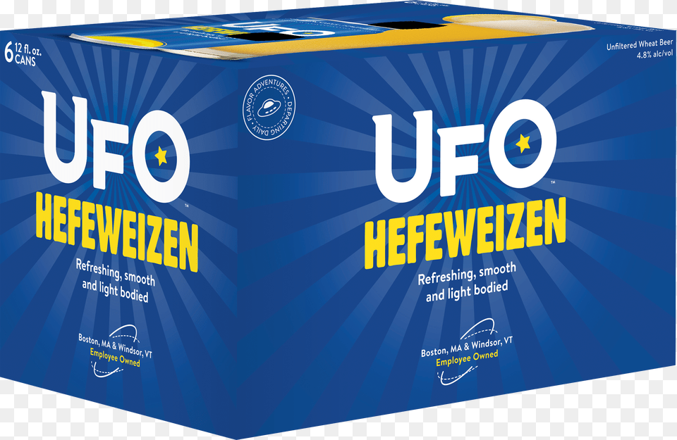 Ufo Hefeweizen 6 Pack Cans Pdf Banner, Advertisement, Poster, Box, Cardboard Png Image