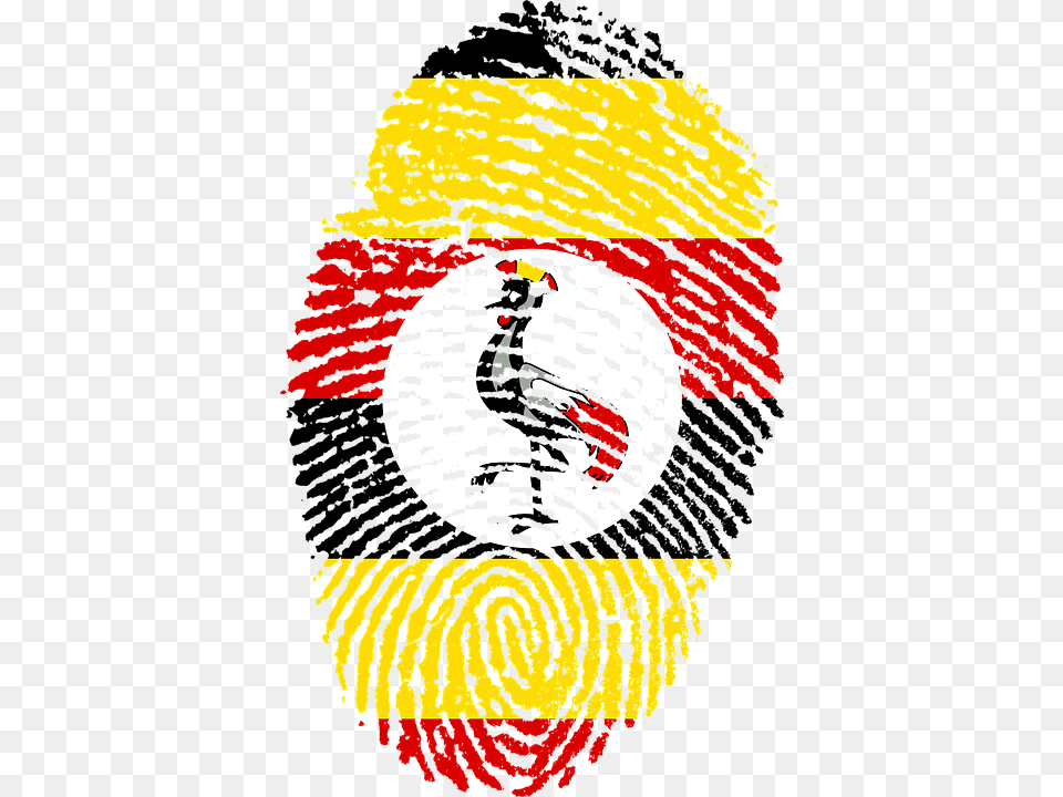 Uganda 960 720 Clipart Download Uganda Flag Fingerprint, Person, Home Decor, Animal, Waterfowl Free Transparent Png