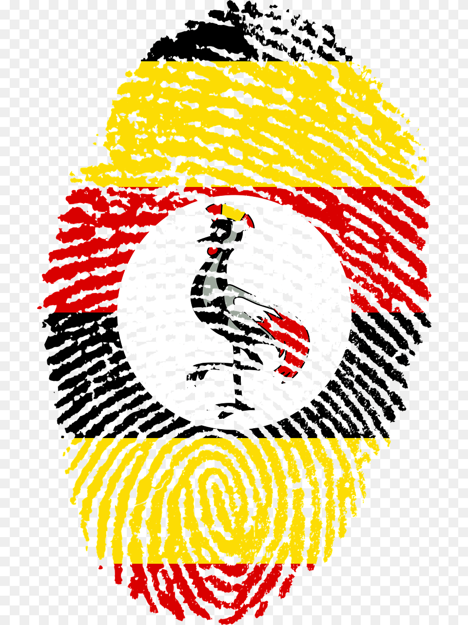 Uganda Flag Fingerprint, Face, Head, Person, Animal Free Transparent Png