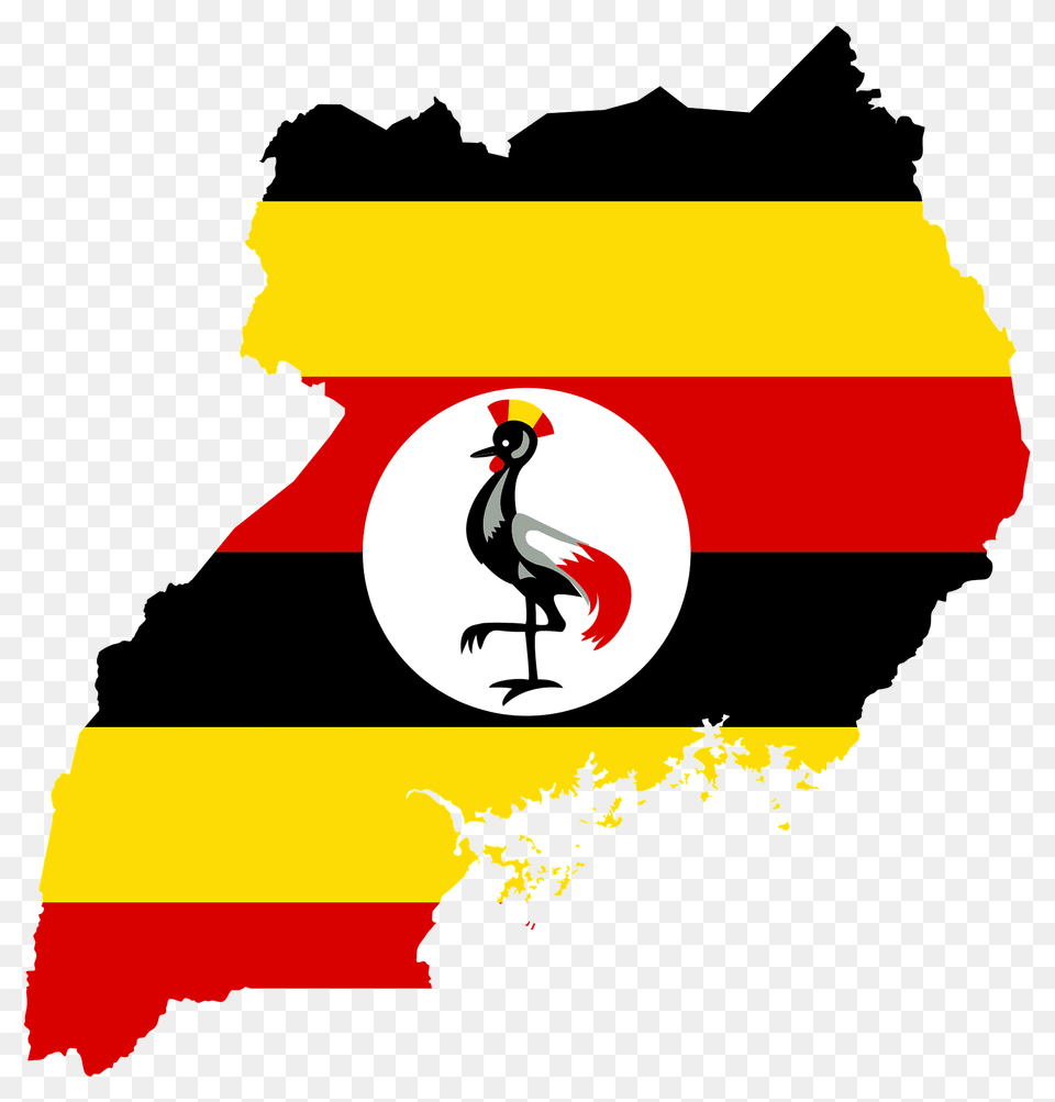 Uganda Flag Map Clipart, Logo, Animal, Bird Png