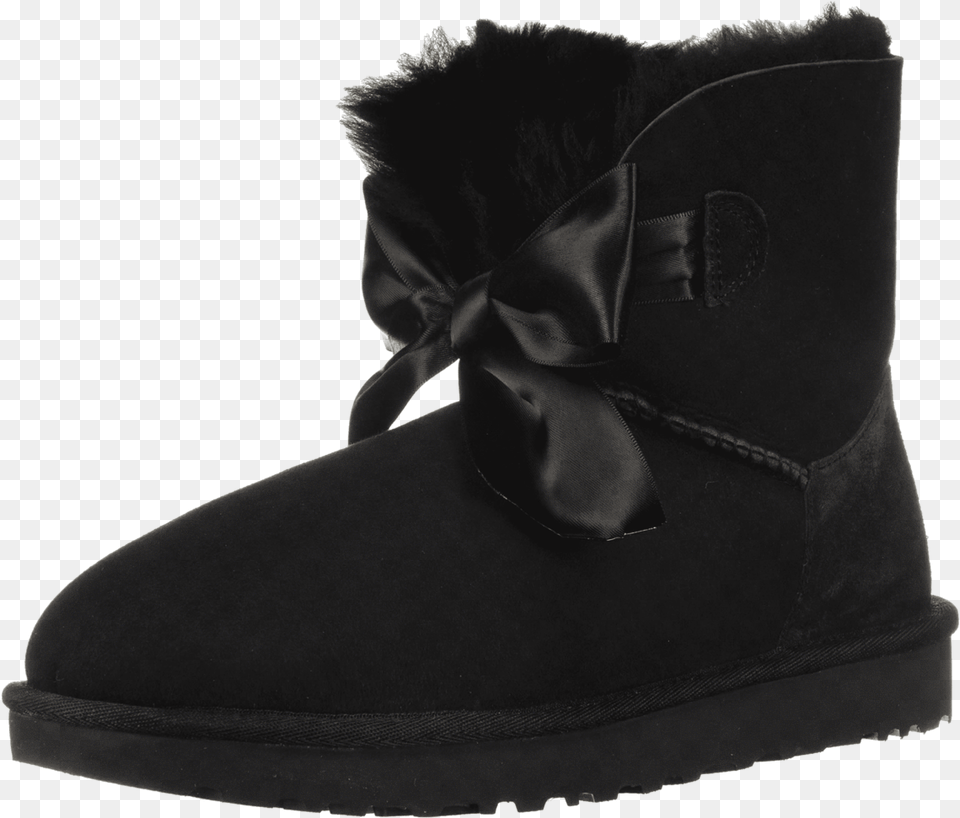 Ugg Gita Bow Mini Black Boots Ugg Boots Schwarz Schleife, Clothing, Footwear, Shoe, Sneaker Free Png Download