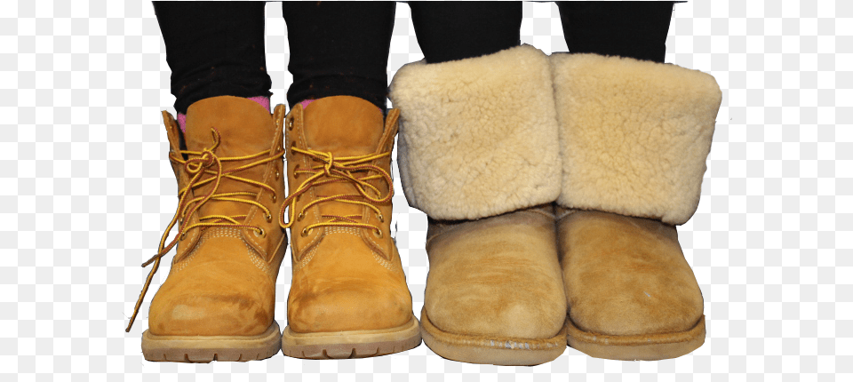 Uggs And Timberlands Are Very Different2c But They Timberland Ugg Boots, Clothing, Footwear, Shoe, Suede Free Png Download