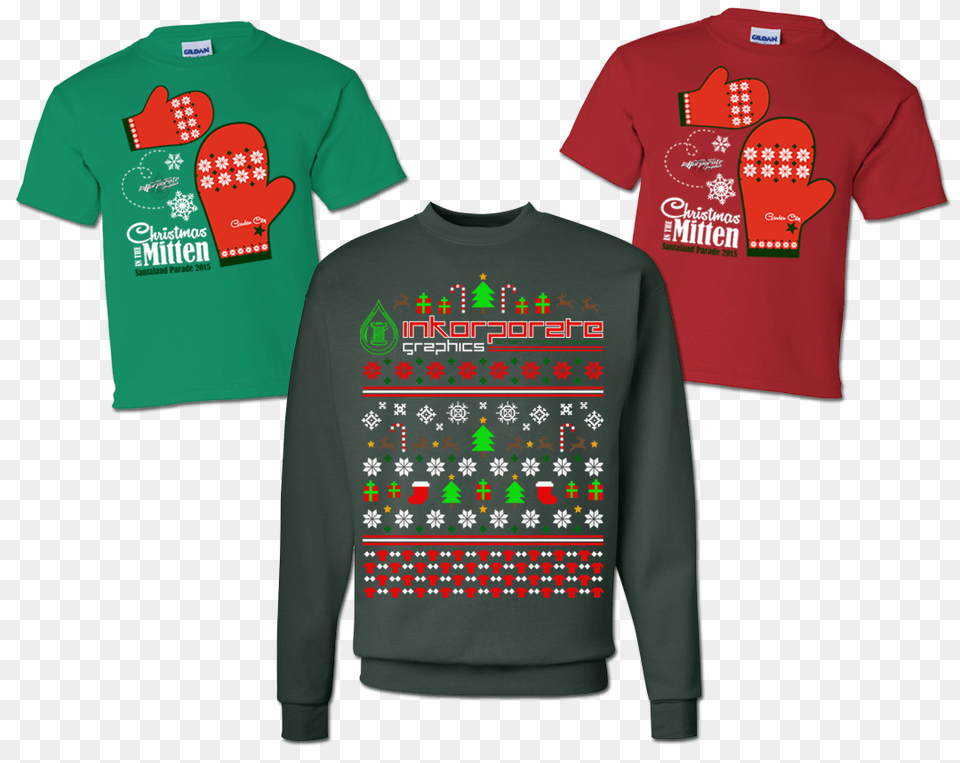 Ugly Christmas Sweater Christmas In The Mitten On Behance, Clothing, T-shirt, Shirt, Knitwear Png Image