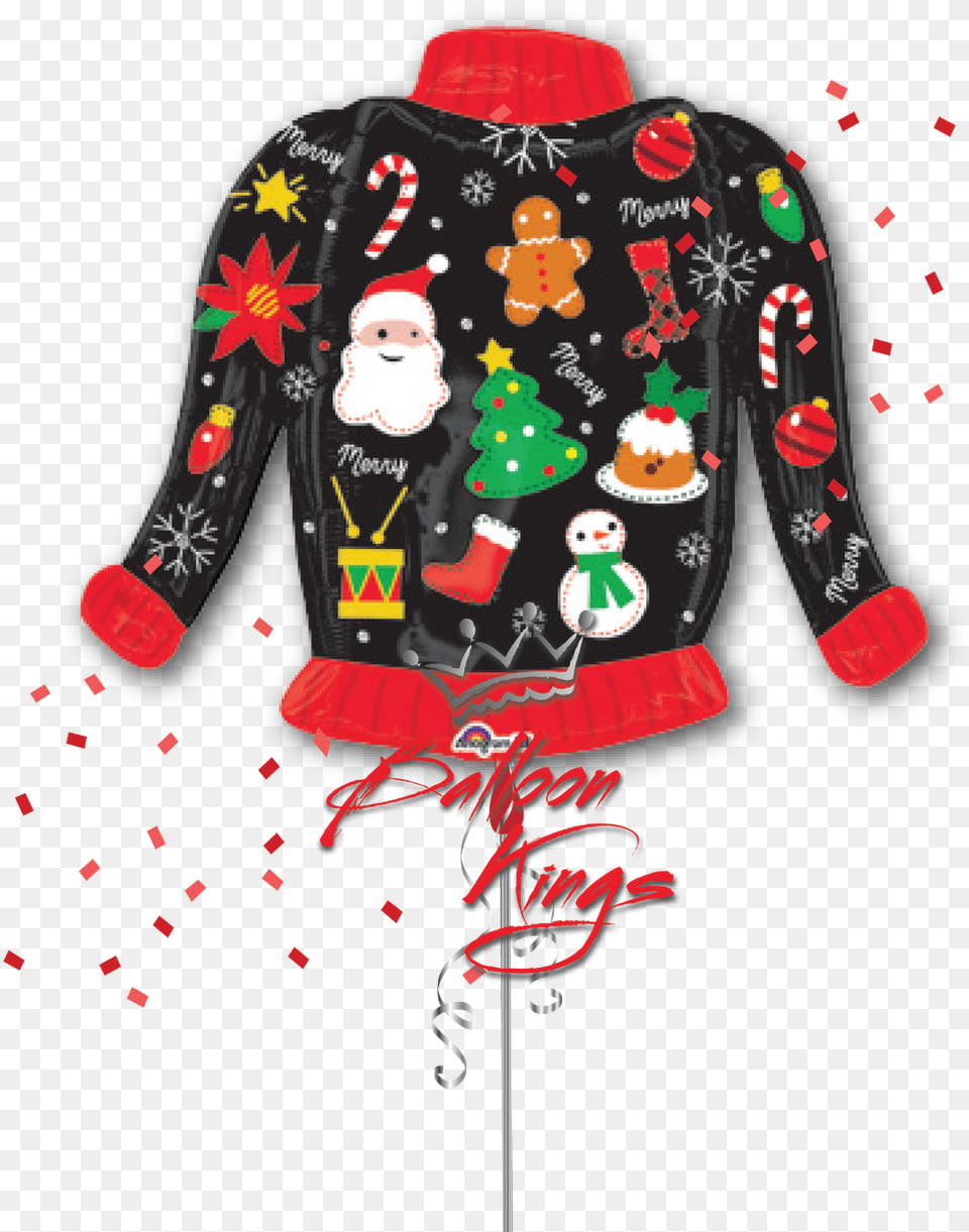 Ugly Christmas Sweater Christmas Jumper Foil Shape Balloon, Clothing, Coat, Jacket, Knitwear Free Transparent Png