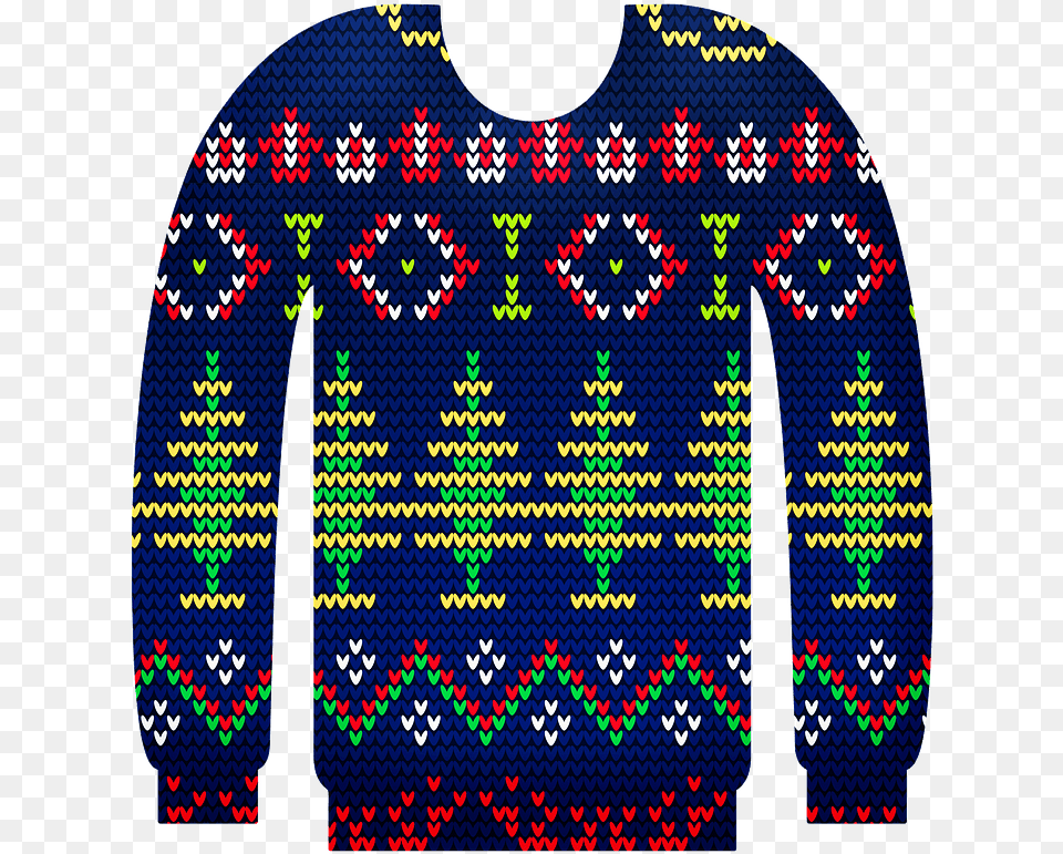 Ugly Christmas Sweater Clipart Download Ugly Christmas Sweater Clipart, Clothing, Knitwear, Pattern Free Transparent Png