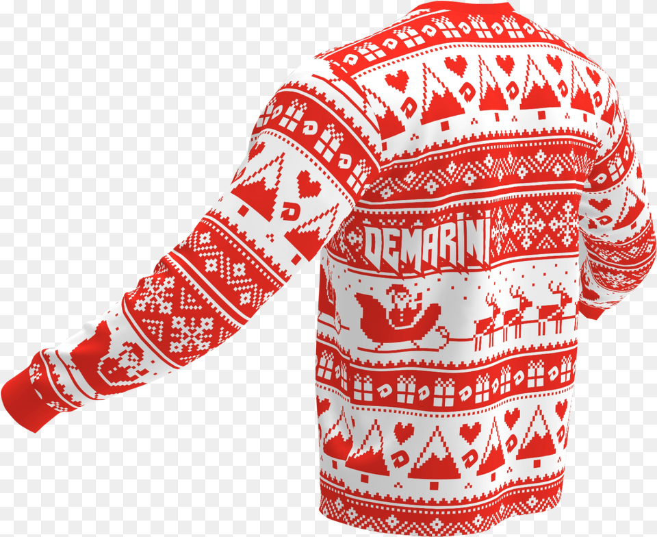 Ugly Christmas Sweater Demarini Long Sleeve, Clothing, Knitwear, Food, Ketchup Png Image