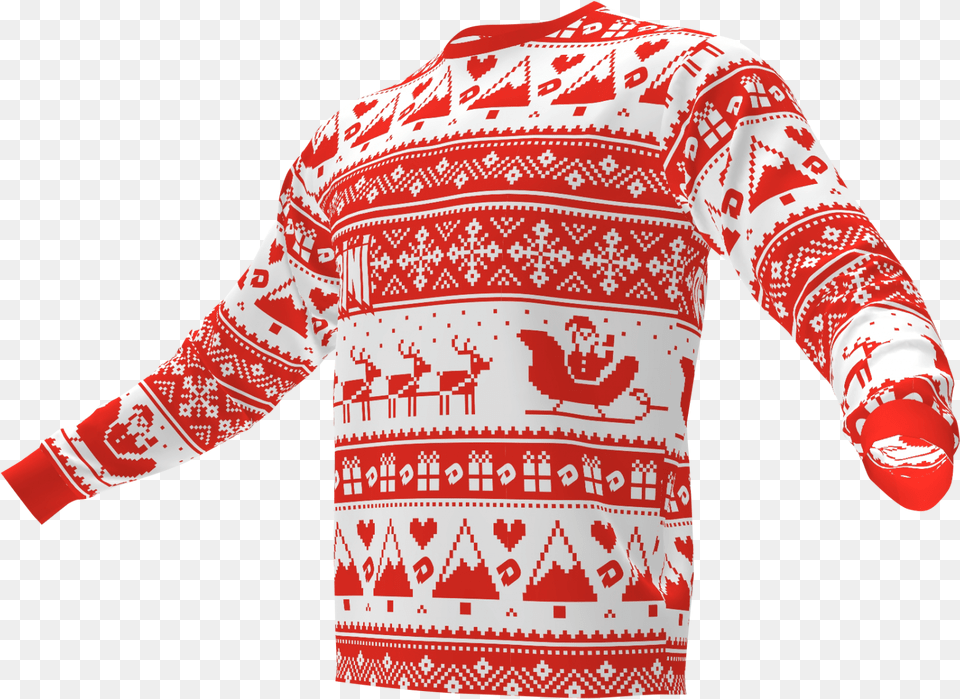 Ugly Christmas Sweater Long Sleeve, Clothing, Knitwear, Person Free Png Download