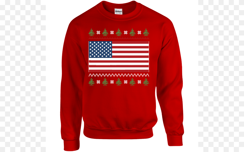 Ugly Christmas Sweater Tagged America, Clothing, Knitwear, Sweatshirt, Long Sleeve Free Png