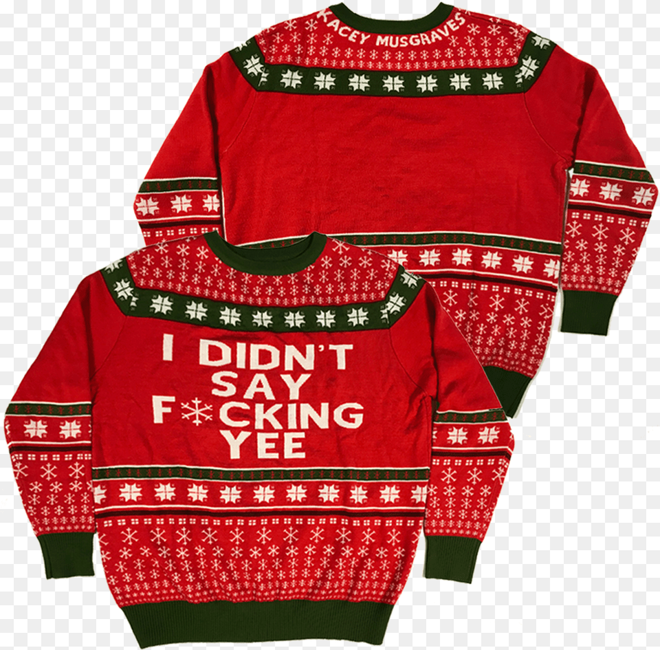 Ugly Km Xmas Holiday Sweater Kacey Musgraves Christmas Sweater, Clothing, Knitwear, Sweatshirt, Person Free Png Download