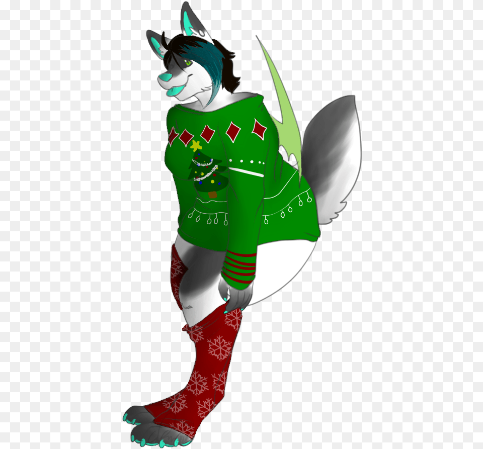 Ugly Sweater Cute Pup Cartoon, Elf, Clothing, Costume, Person Png Image