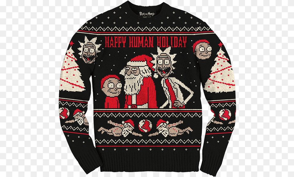 Ugly Sweater Rick And Morty, Knitwear, Clothing, Sweatshirt, Wedding Png
