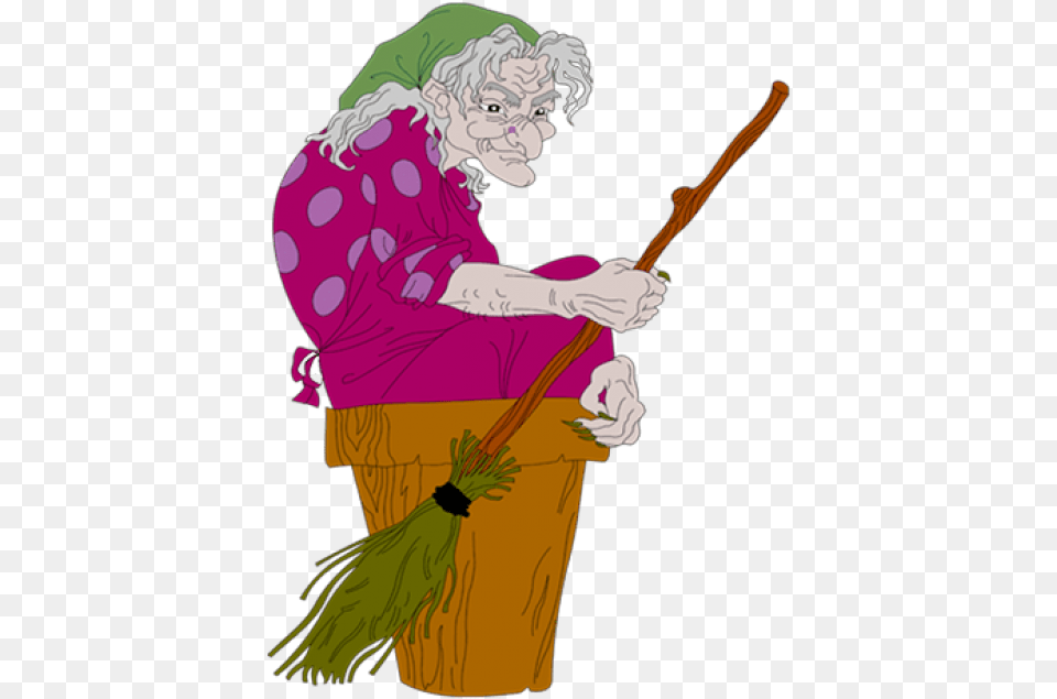 Ugly Witch With Broom Clipart Ugly Witch, Cleaning, Person, Adult, Female Free Png
