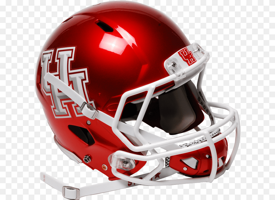 Uh Football Helmet With Chinstrap Football Helmet With Chin Strap, American Football, Sport, Football Helmet, Person Png