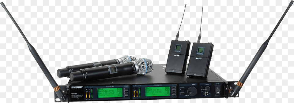 Uhf R Wireless Systems Shure Ur124dbeta87c Dual Channel Combo Wireless System, Electrical Device, Microphone, Electronics, Radio Png Image