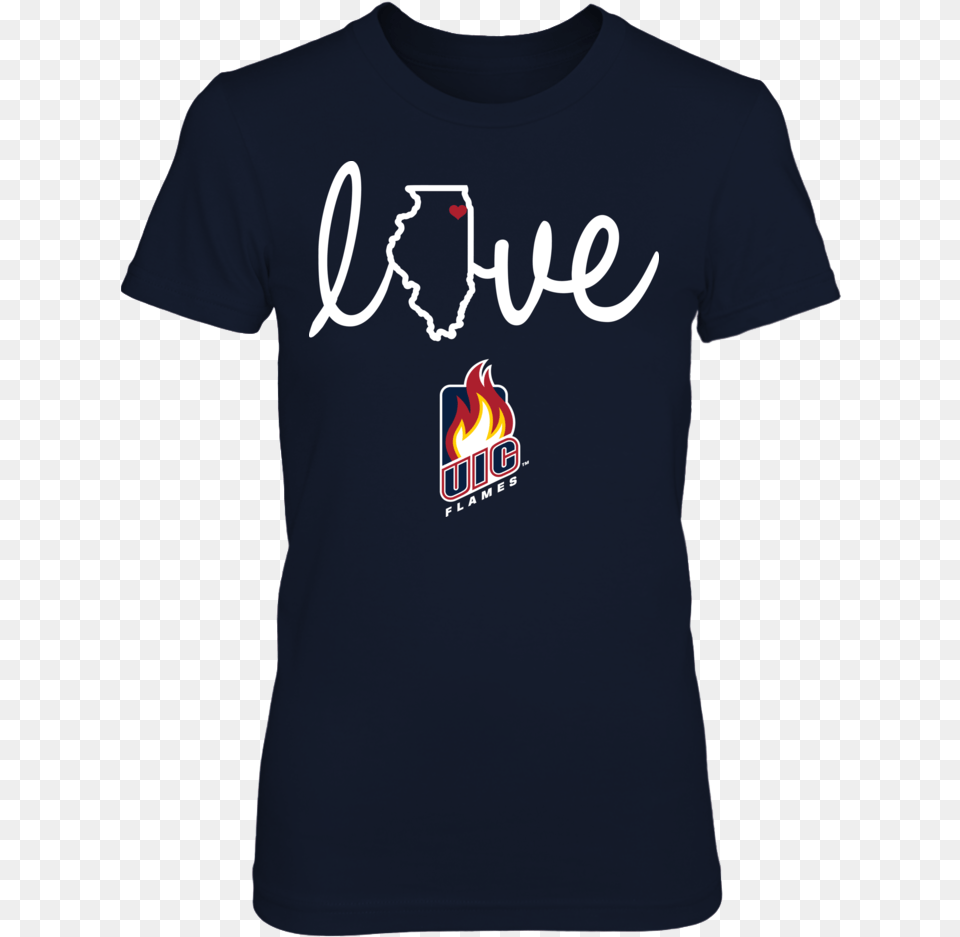 Uic Flames T Shirt, Clothing, T-shirt Png Image