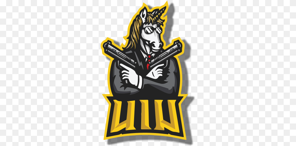 Uiu Esports Logo With Gold Border Laminated Vinyl Sticker Uiu Esports, Book, Comics, Publication, Face Free Png