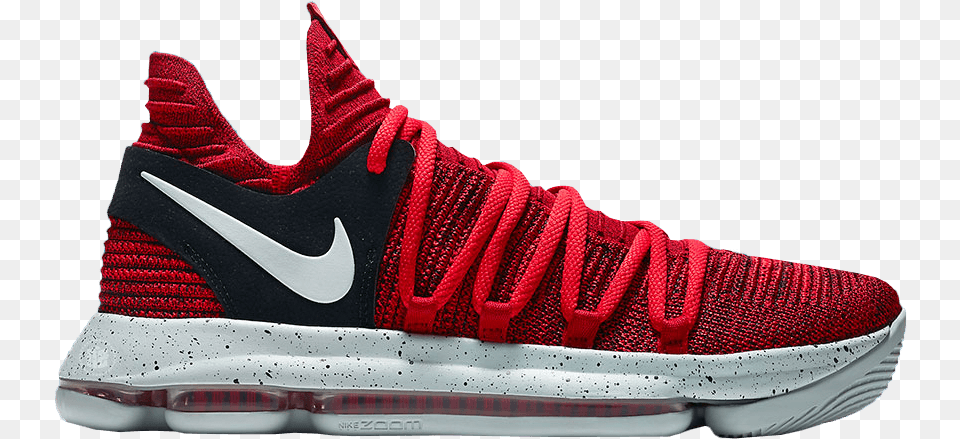 Uk Availability Nike Kevin Durant 10 Red Nike Shoes Kd Red, Clothing, Footwear, Running Shoe, Shoe Free Png