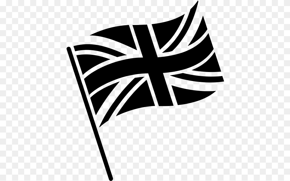 Uk Flag Icon Black And White British Flag Black And White, Gray Free Png