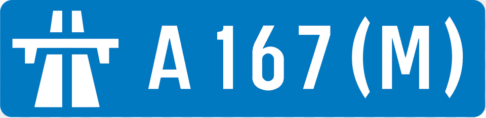 Uk Motorway A167 M Clipart, Symbol, Vehicle, Transportation, License Plate Free Transparent Png