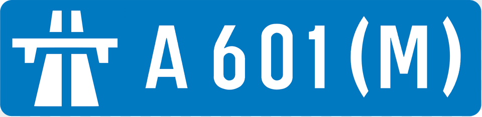 Uk Motorway A601 M Clipart, Sign, Symbol, License Plate, Transportation Free Png Download