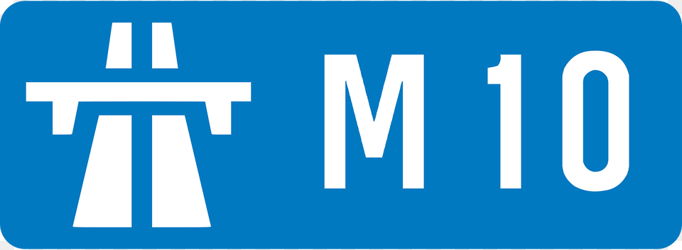 Uk Motorway M10 Clipart, License Plate, Transportation, Vehicle, Sign Free Png Download