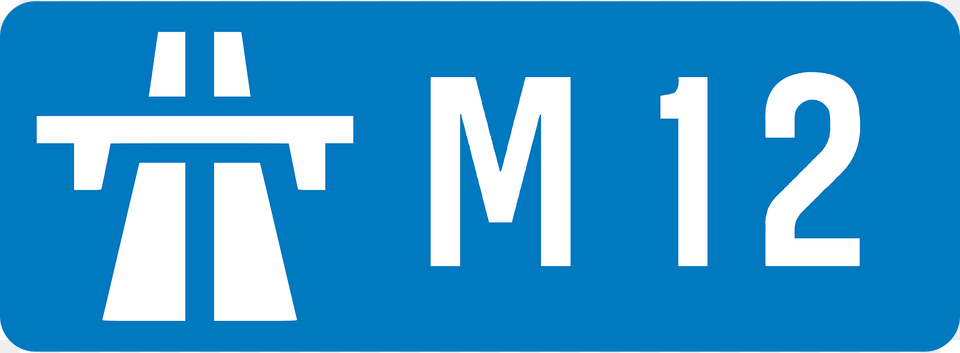 Uk Motorway M12 Clipart, License Plate, Transportation, Vehicle, Sign Free Transparent Png