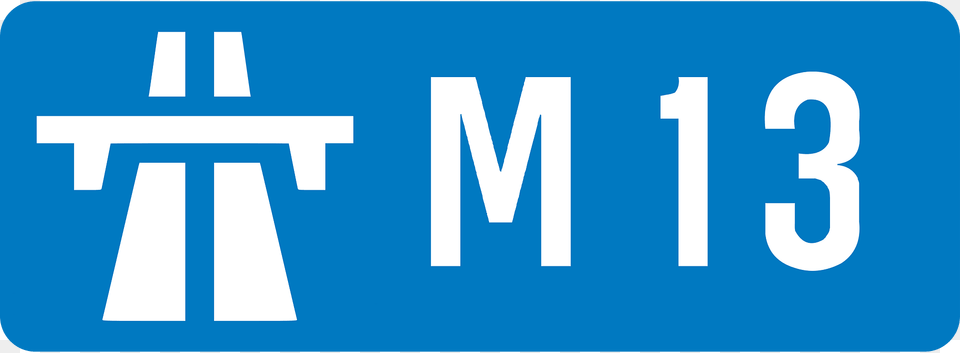Uk Motorway M13 Clipart, Sign, Symbol, License Plate, Transportation Free Png