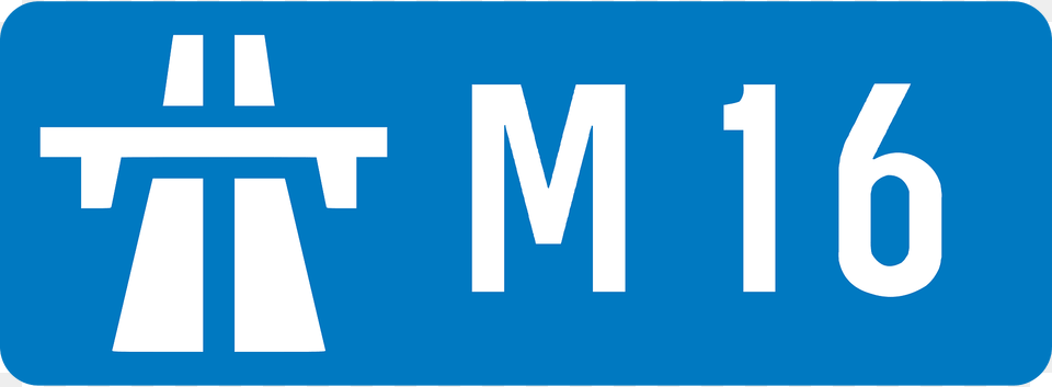 Uk Motorway M16 Clipart, Sign, Symbol, License Plate, Transportation Png