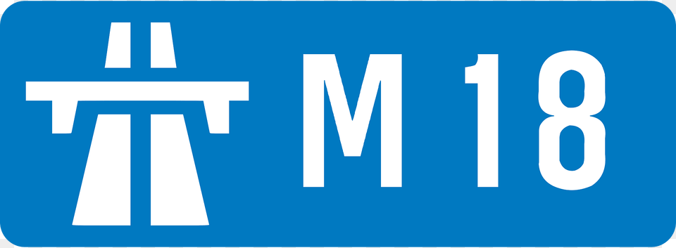 Uk Motorway M18 Clipart, Sign, Symbol, License Plate, Transportation Png Image