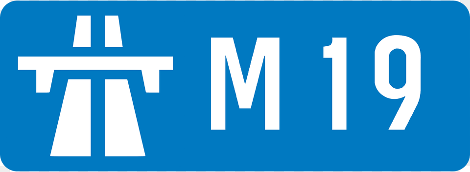 Uk Motorway M19 Clipart, Sign, Symbol, License Plate, Transportation Free Png