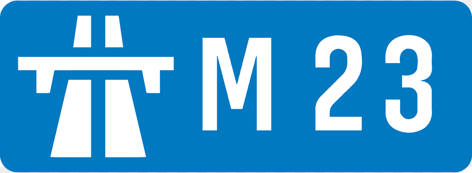 Uk Motorway M23 Clipart, Symbol, License Plate, Transportation, Vehicle Png Image
