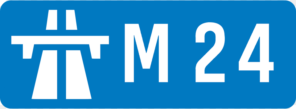 Uk Motorway M24 Clipart, Sign, Symbol, Text, License Plate Free Transparent Png